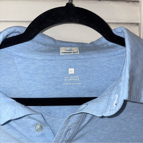Johnnie O Hangin Out Mens Polo Shirt Blue Cotton Stretch Golf XL - Picture 3 of 5